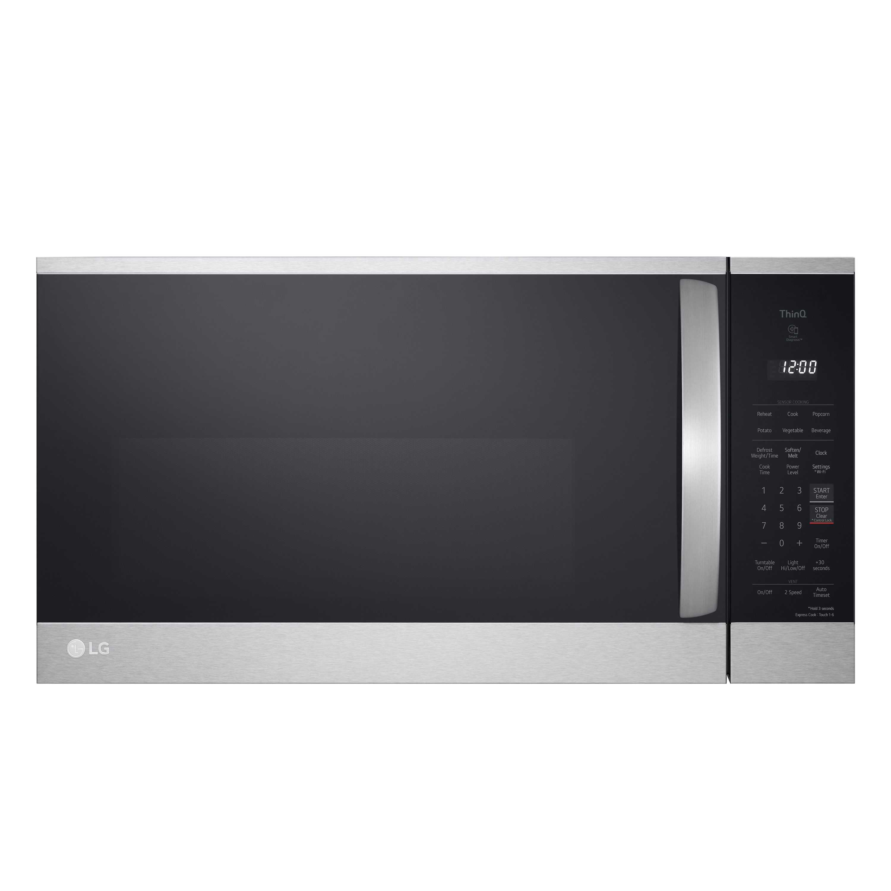 LG 1.8 cu. ft. 30 in. W Smart Over the Range Microwave Oven with EasyClean in PrintProof Stainless Steel 1000-Watt