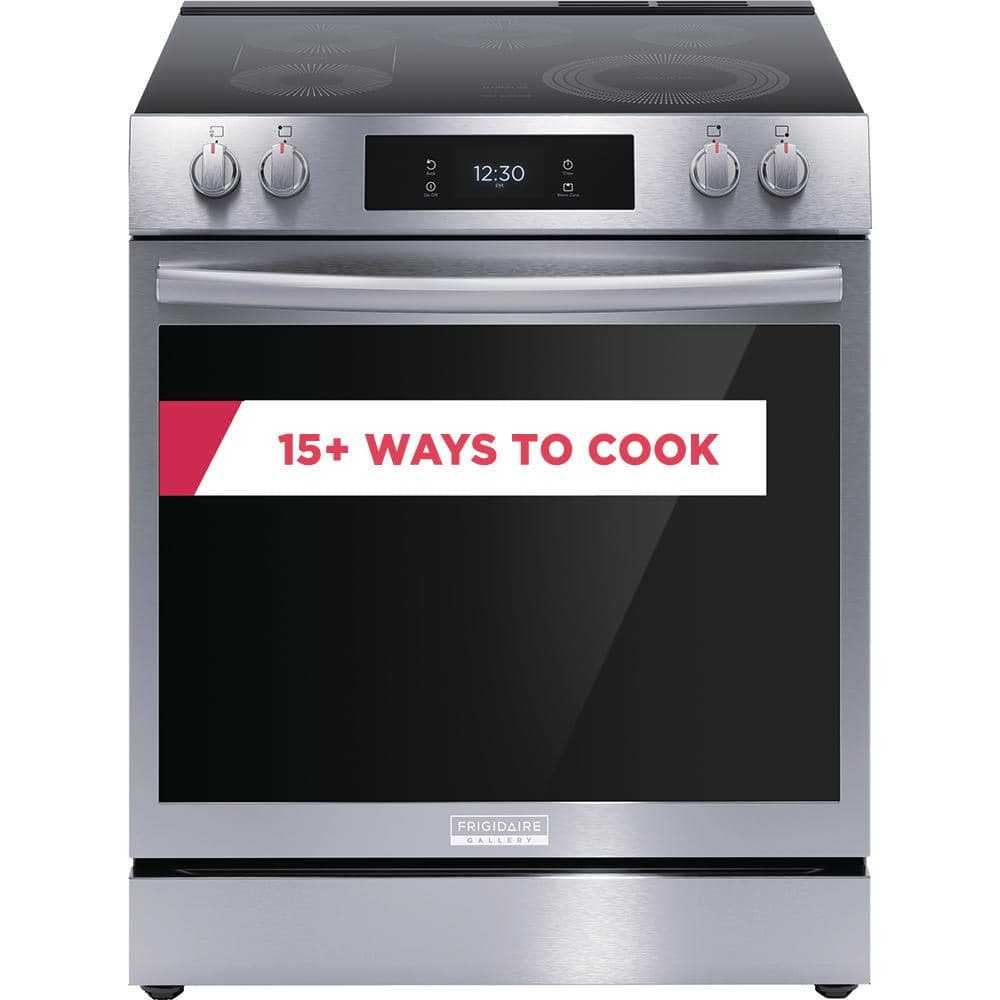 Gallery 30 in. 6.2 cu.ft. 5 Burner Element Slide-In Electric Range w/ Total Convection & Air Fry, SmudgeProof Stainless